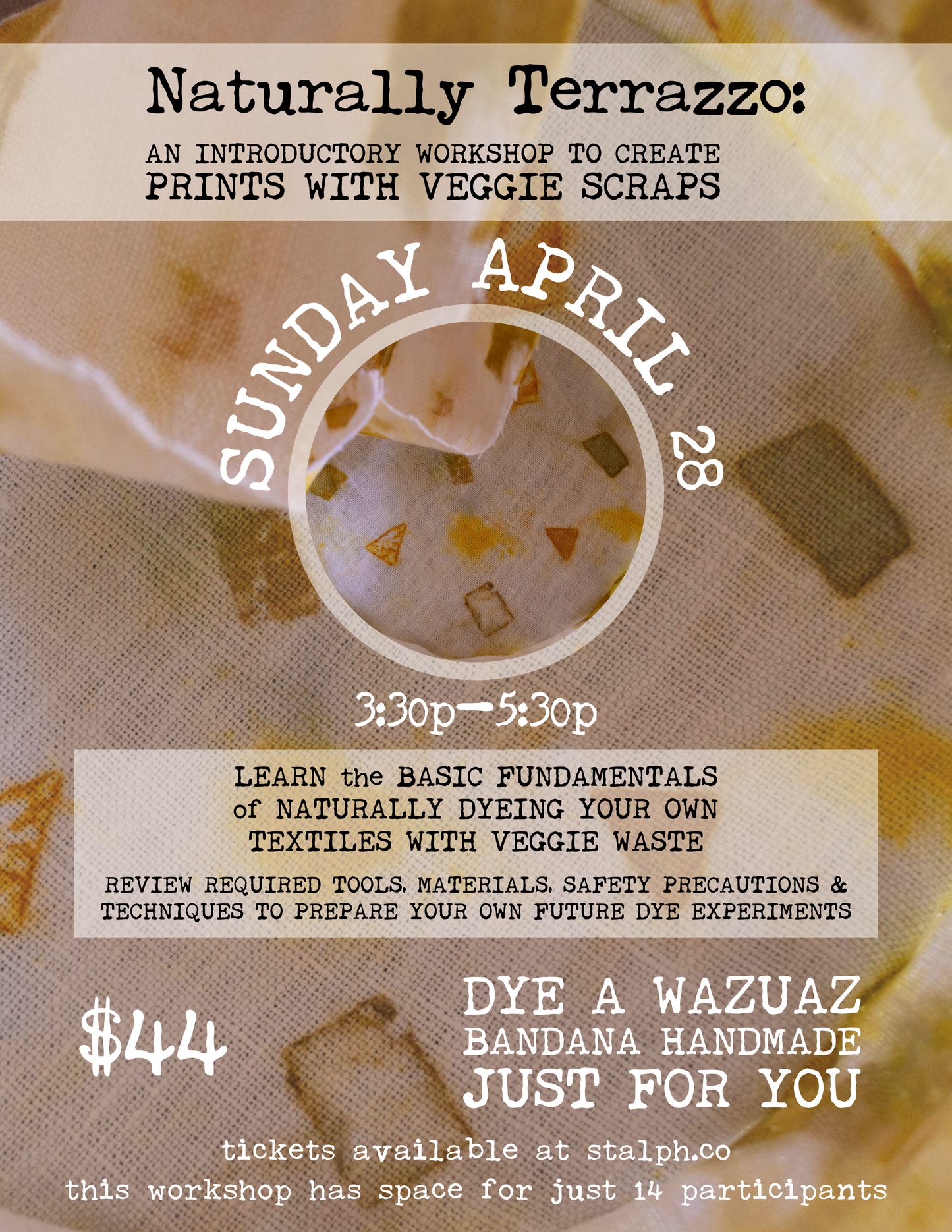 Naturally Terrazzo: An Introductory Workshop to Creating Textile Prints with Veggie Scraps
