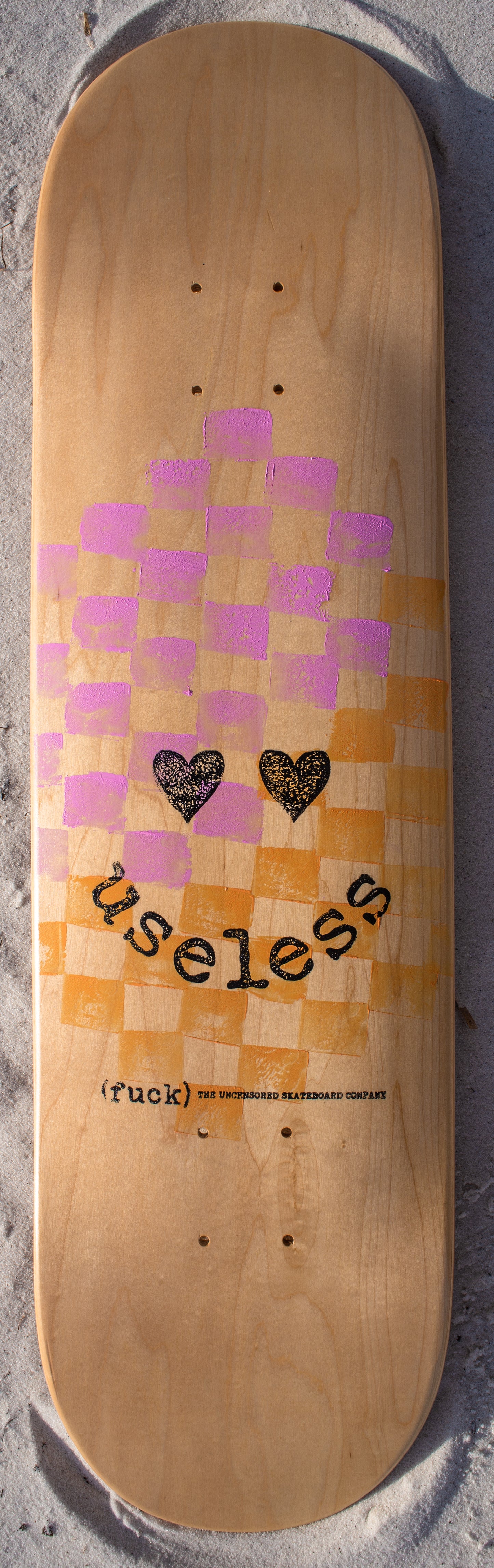 useless(fuck) Pink & Yellow Checker 8.13 Deck