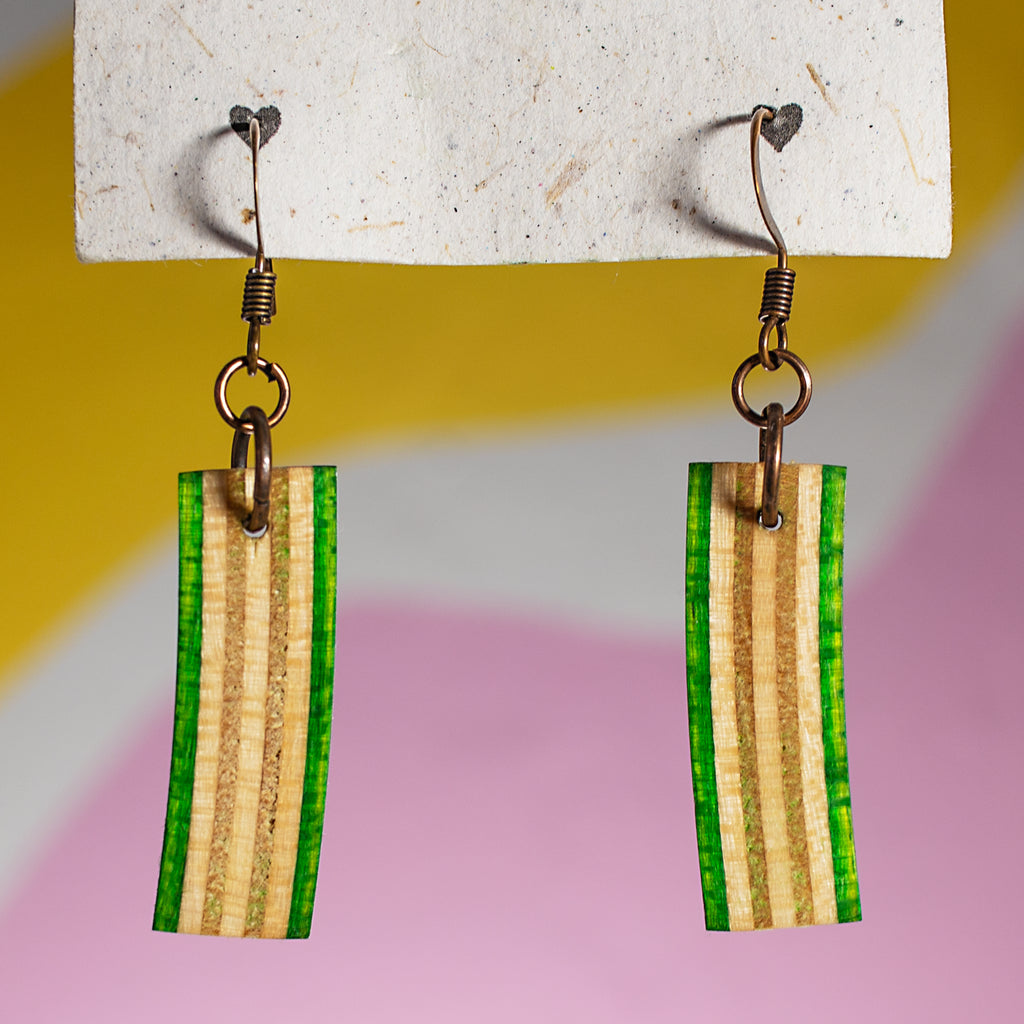 wood(ears) Recycled Skateboard Earrings I