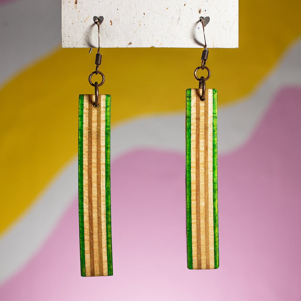 wood(ears) Recycled Skateboard Earrings I