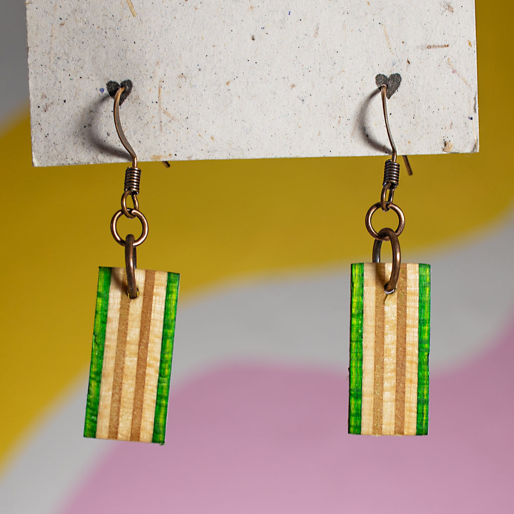wood(ears) Recycled Skateboard Earrings I